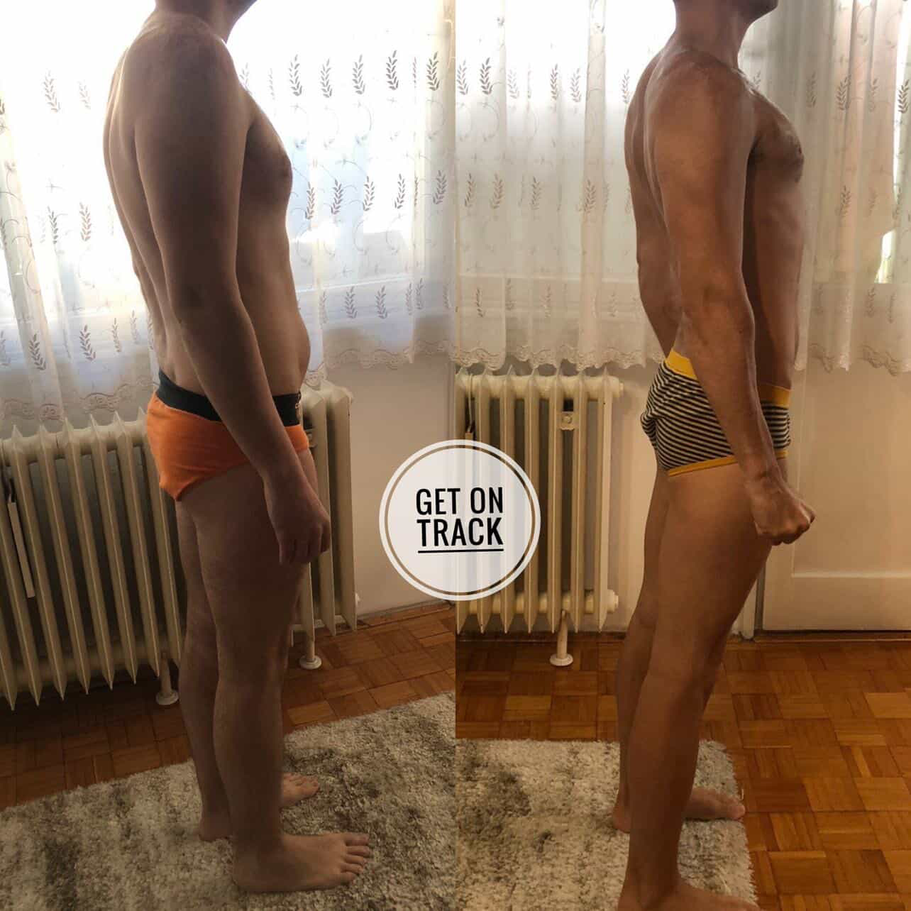 Male client body transformation — before and after