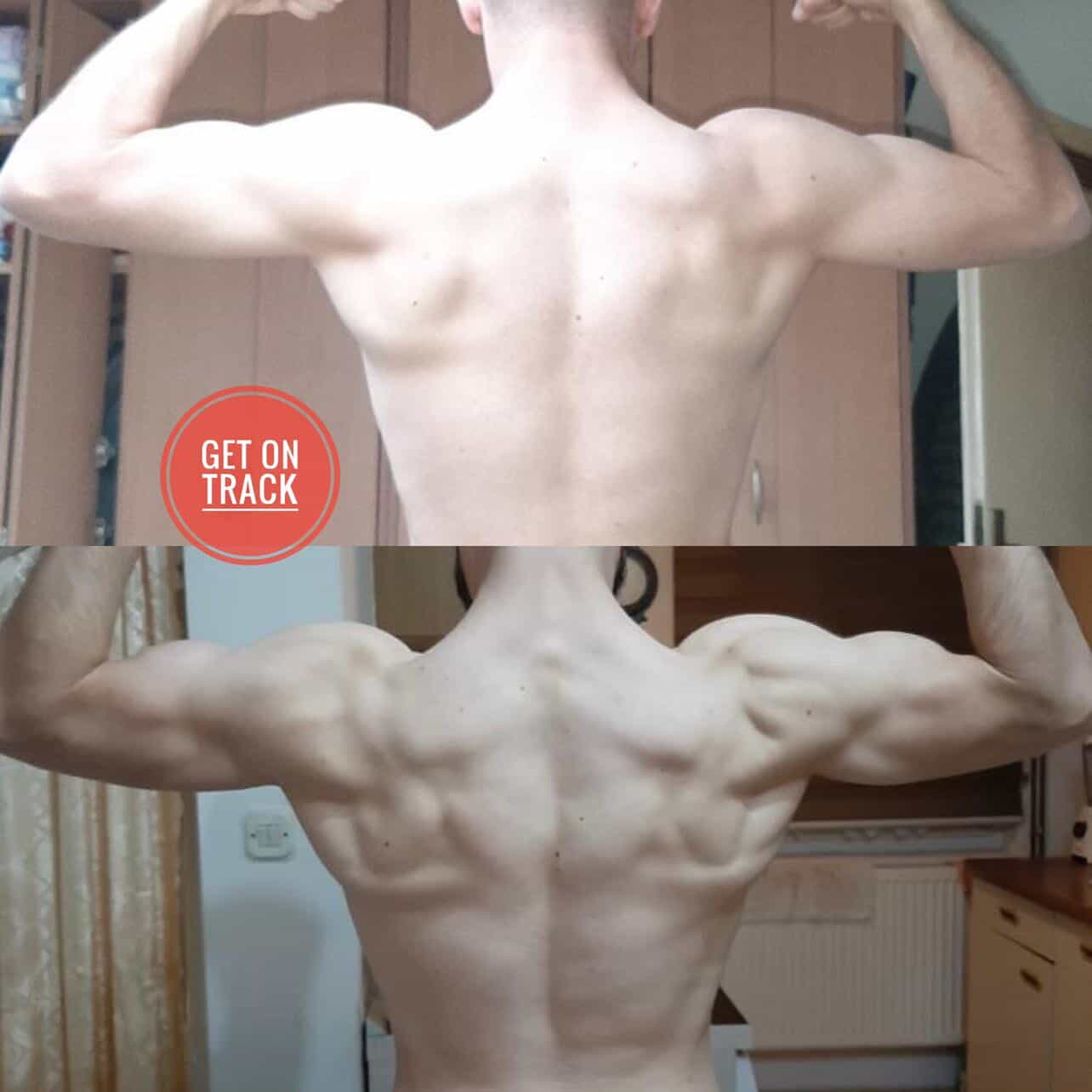 Male client body transformation — before and after