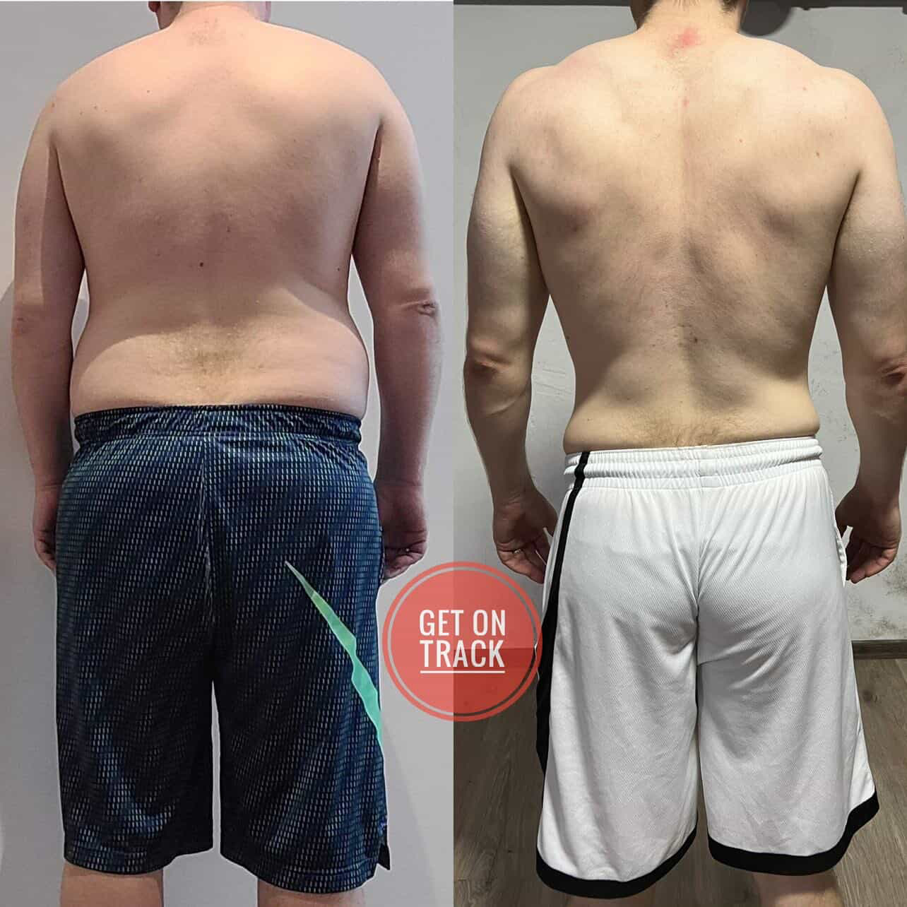 Male client body transformation — before and after