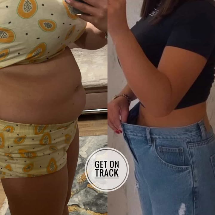 Female client body transformation — before and after